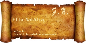 Filo Natália névjegykártya